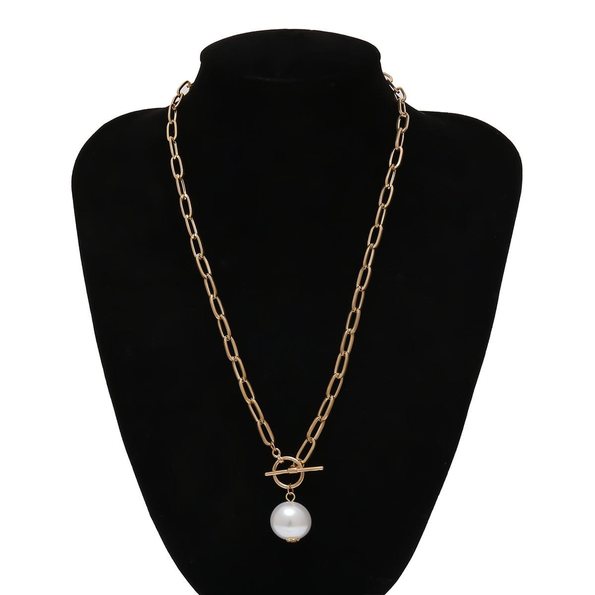 Bohemian Pearl Pendant Metal Long Chain Necklace