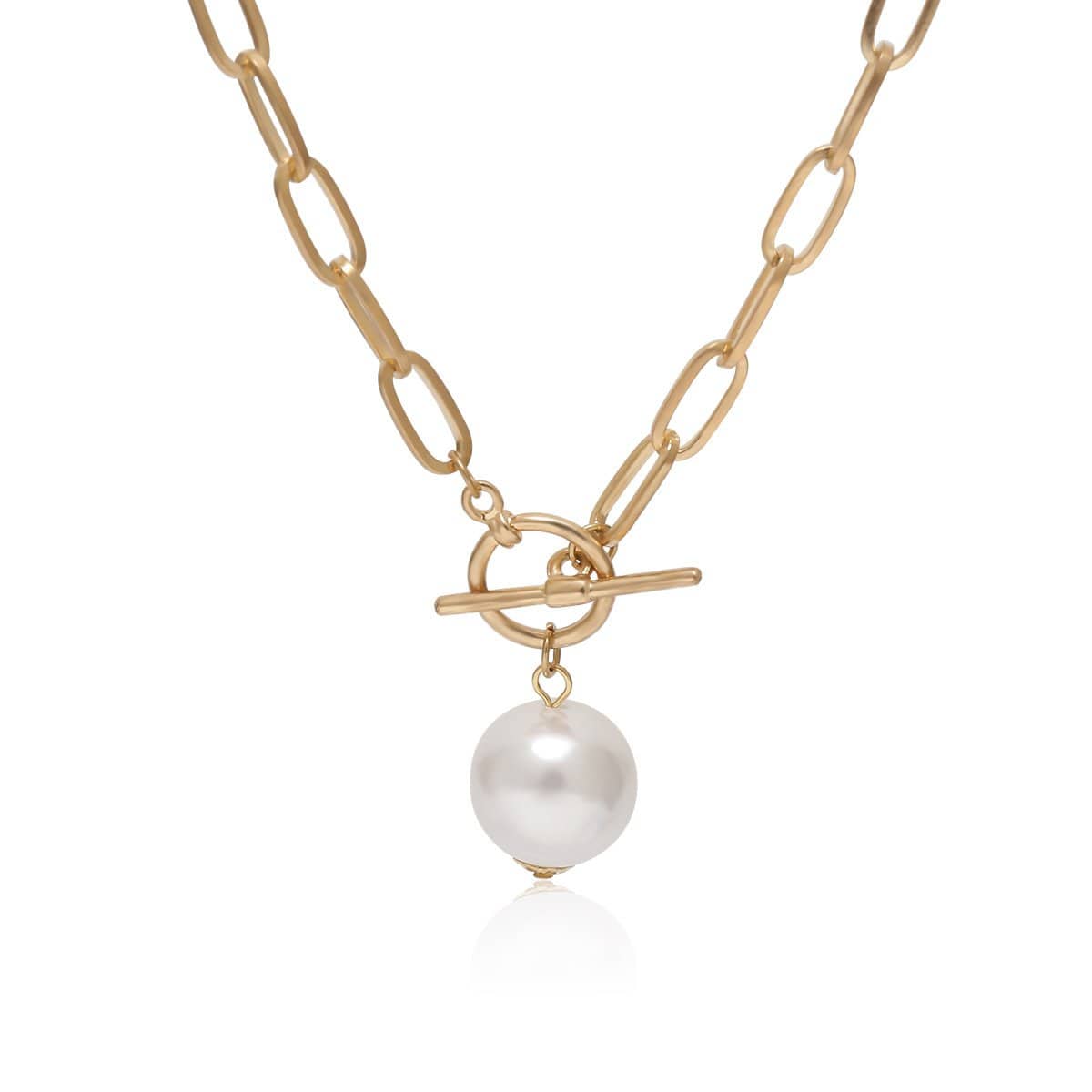 Bohemian Pearl Pendant Metal Long Chain Necklace