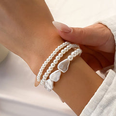 Boho Layered Irregular Pearl Chain Bracelet