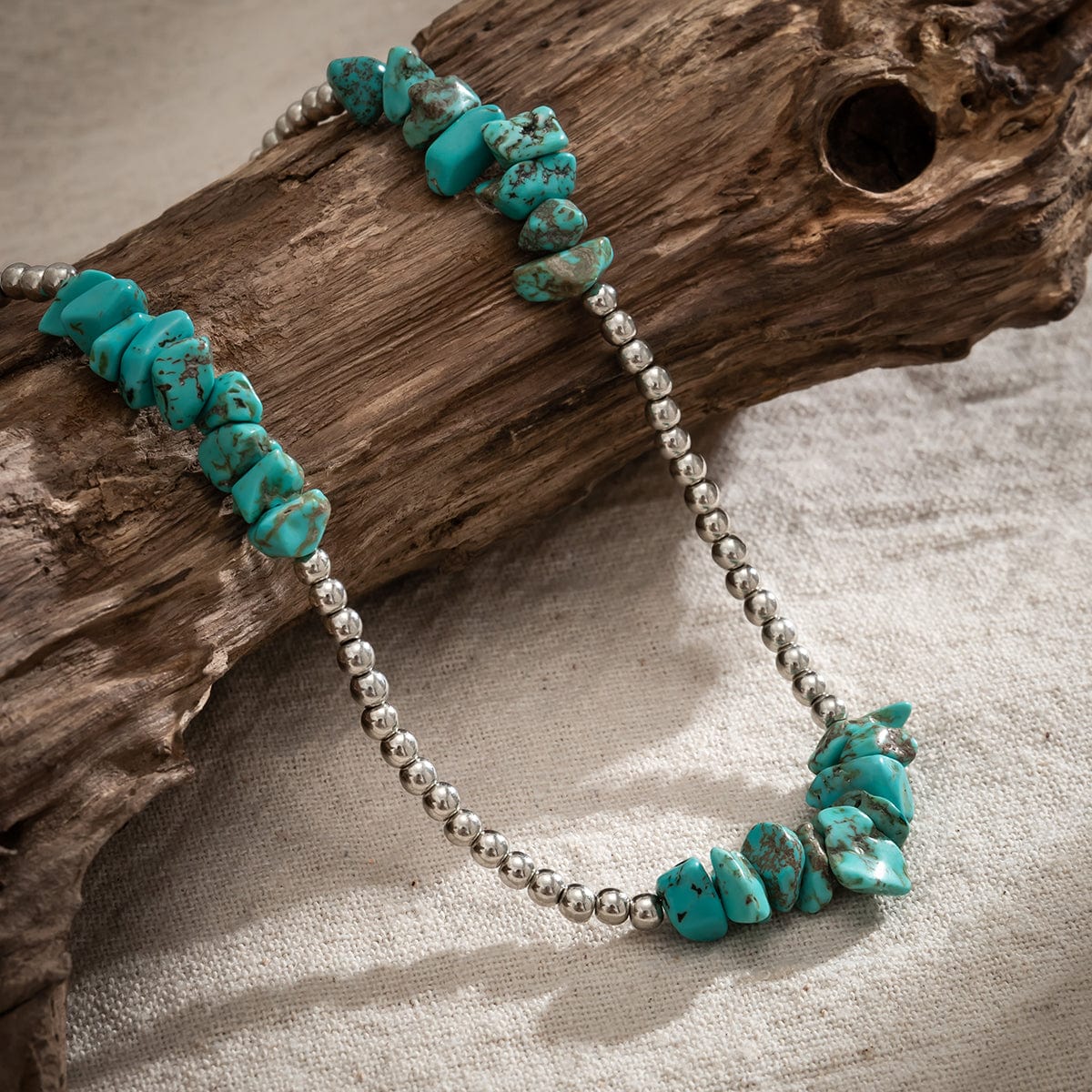 Boho Layered Turquoise Chain Necklace Set