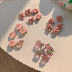 Chic 5 Pieces Pink Hair Clips Set