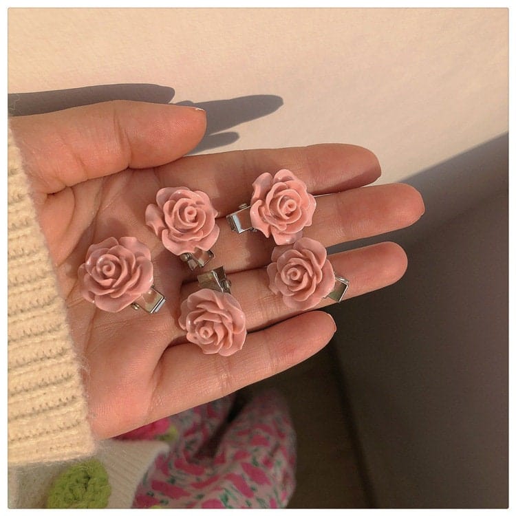 Chic 5 Pieces Pink Hair Clips Set