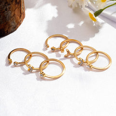 Chic 7 Pieces Moon Star Rings Set