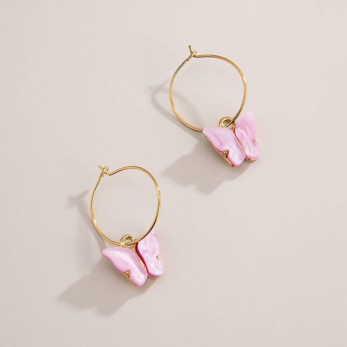 Chic Acrylic Butterfly Dangle Hoop Earrings