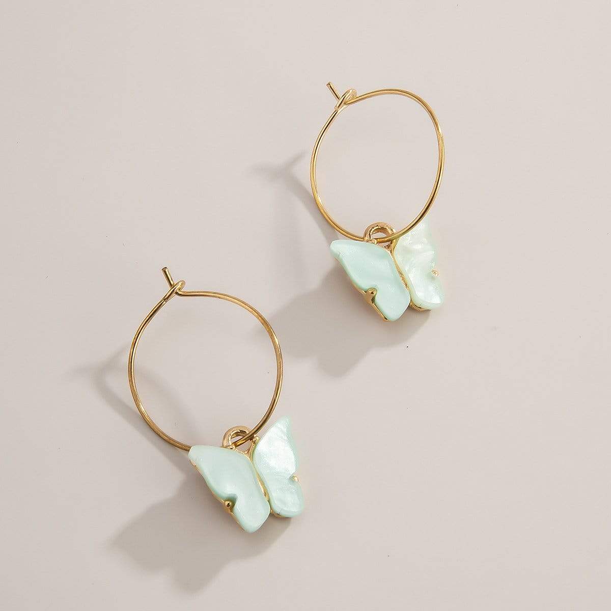 Chic Acrylic Butterfly Dangle Hoop Earrings