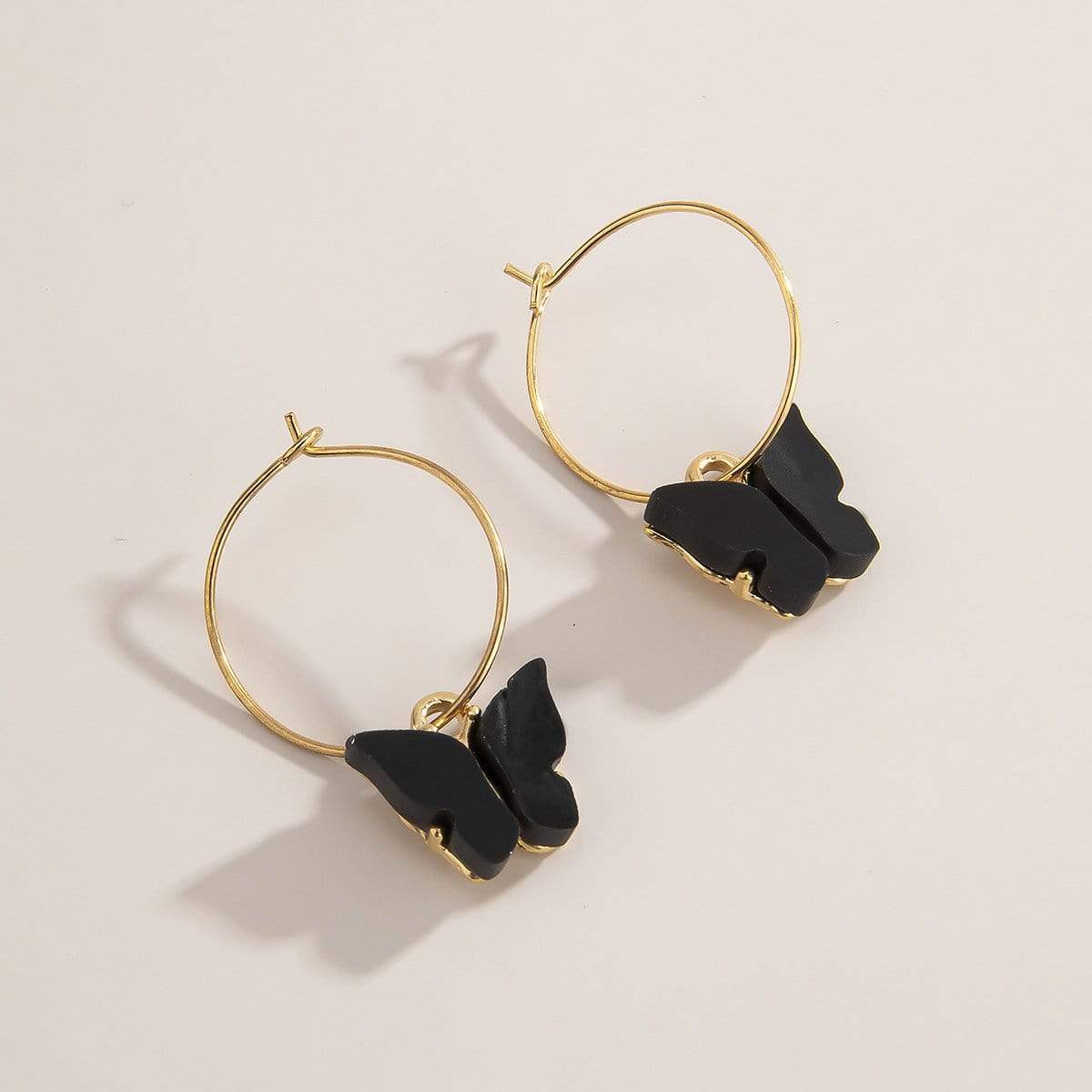 Chic Acrylic Butterfly Dangle Hoop Earrings