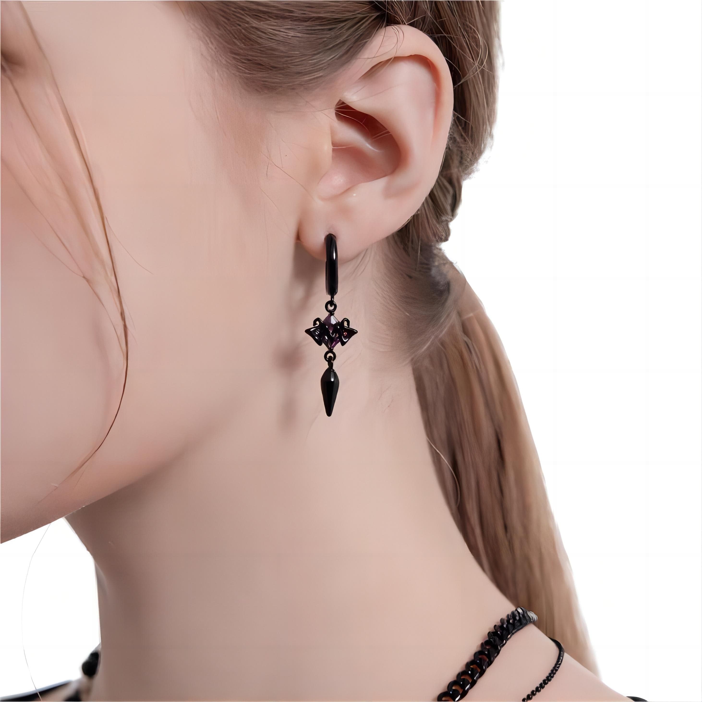 Chic Black and White Little Ghost Earrings