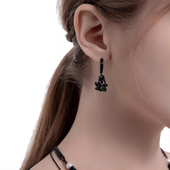 Chic Black and White Little Ghost Earrings