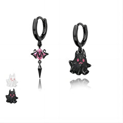 Chic Black and White Little Ghost Earrings