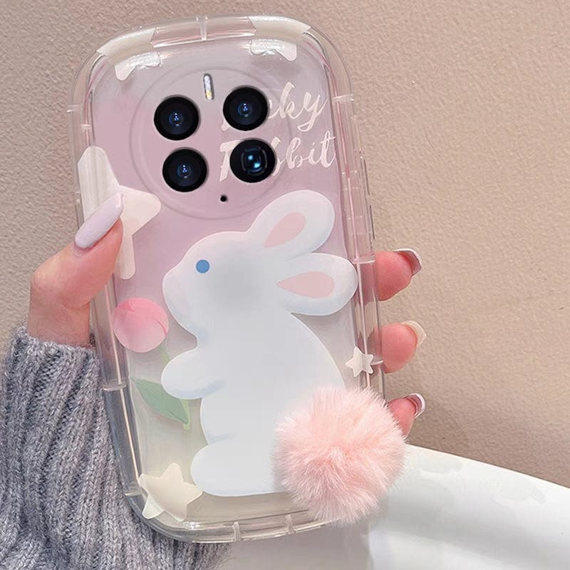 Chic Bunny Panda Plush Tail Silicone iPhone Case