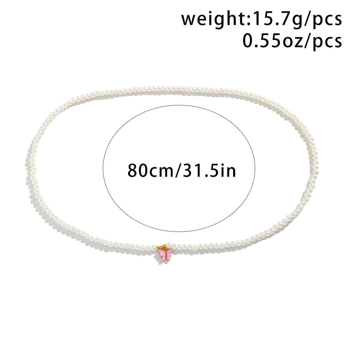 Chic Butterfly Charm Pearl Waist Chain