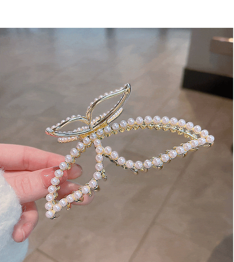 Chic Butterfly Pearl Chignon Claw Clip Hair Clip