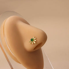 Chic Colorful CZ Inlaid Stainless Steel Floral Moon Star Nose Piercing Nose Stud