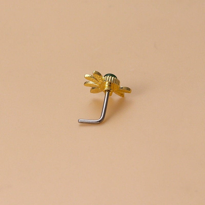 Chic Colorful CZ Inlaid Stainless Steel Floral Moon Star Nose Piercing Nose Stud