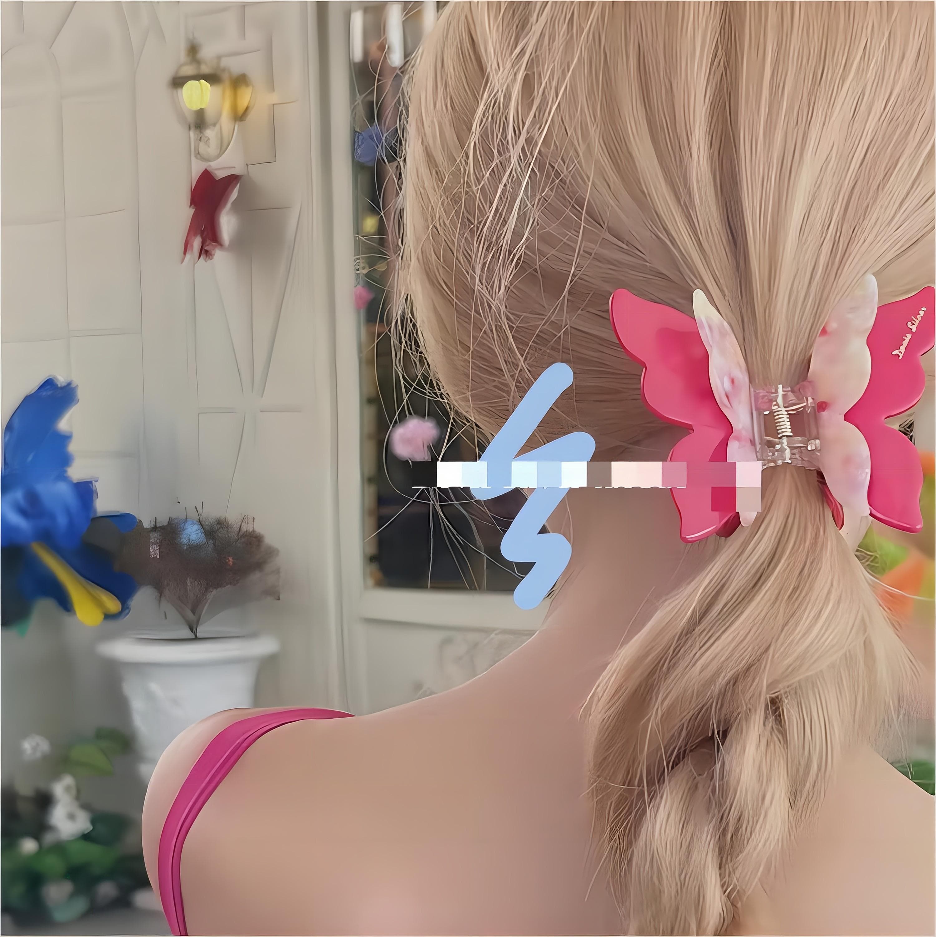 Chic Colorful Duo Butterfly Chignon Claw Clip Hair Clip