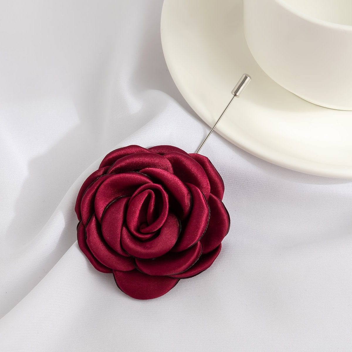 Chic Colorful Silk Flower Pin Brooch