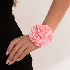 Chic Colorful Silk Flower Velvet Bracelet