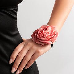 Chic Colorful Silk Flower Velvet Bracelet