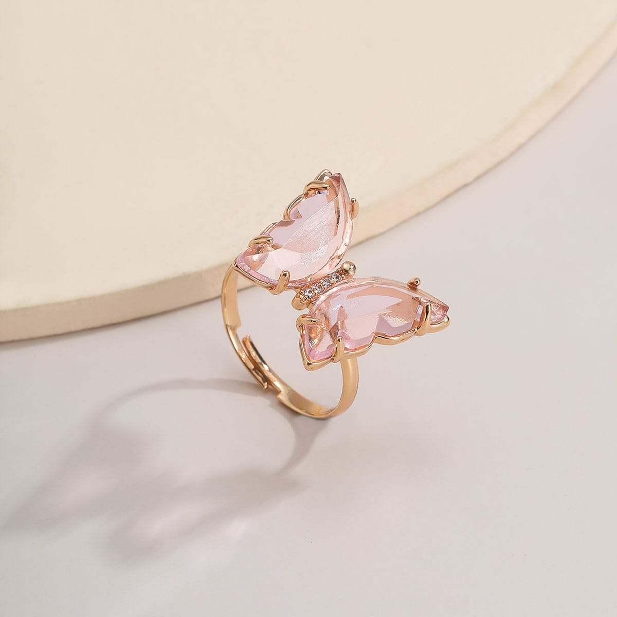 Chic Colorful Zirconia Butterfly Ring