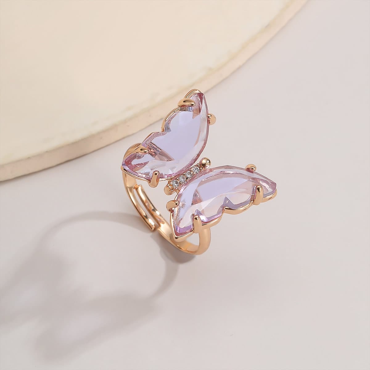 Chic Colorful Zirconia Butterfly Ring