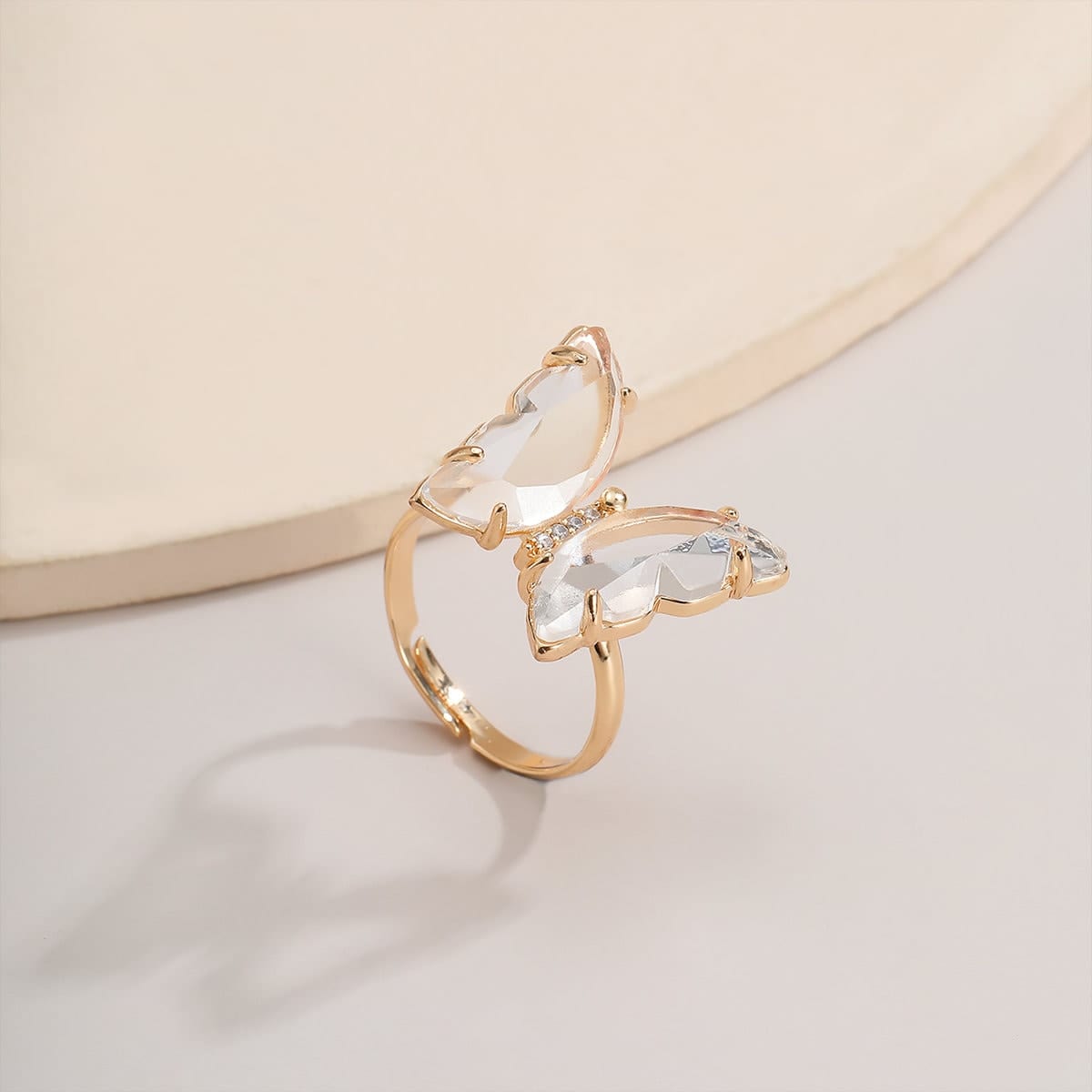 Chic Colorful Zirconia Butterfly Ring