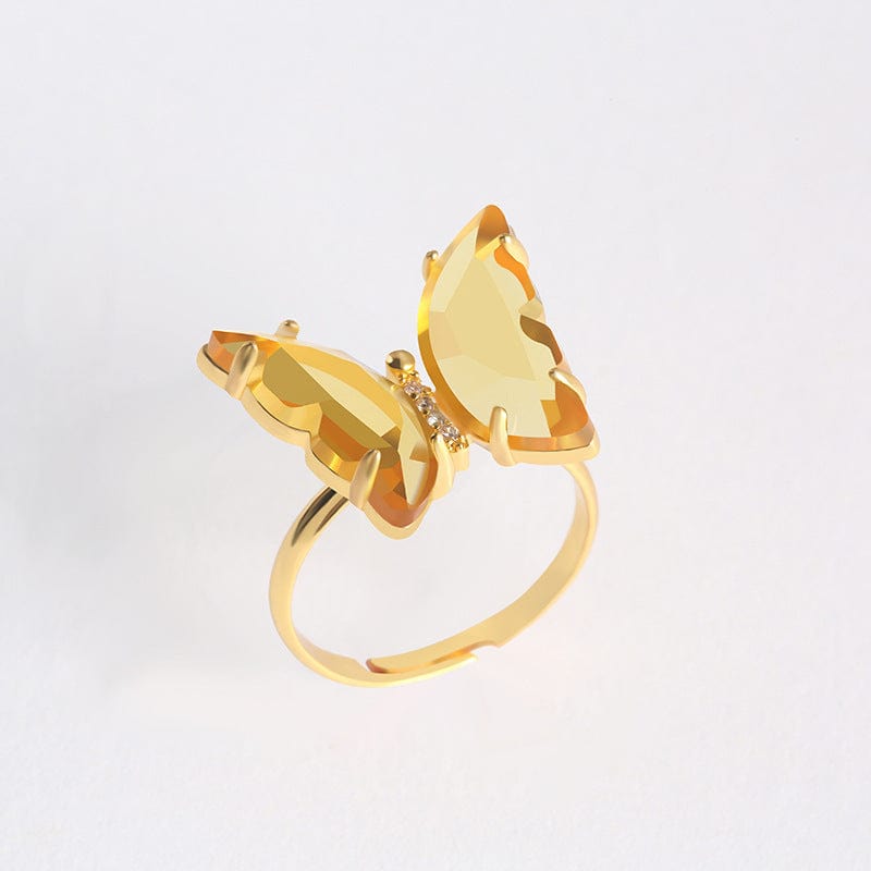 Chic Colorful Zirconia Butterfly Ring