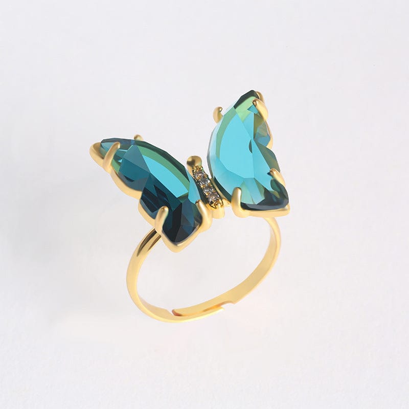 Chic Colorful Zirconia Butterfly Ring