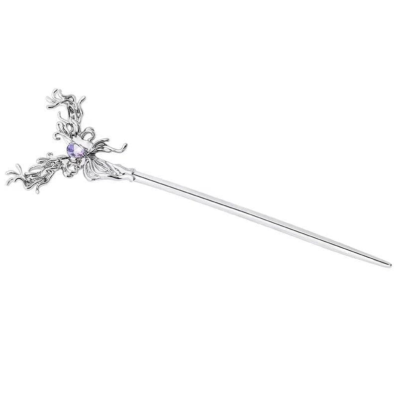 Chic Crystal Inlaid Abstract Butterfly Chignon Hair Fork Hair Pin