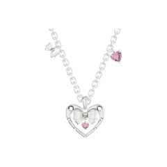 Chic CZ Inlaid Bowknot Heart Pendant Necklace