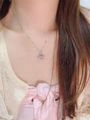 Chic CZ Inlaid Crystal Heart Necklace