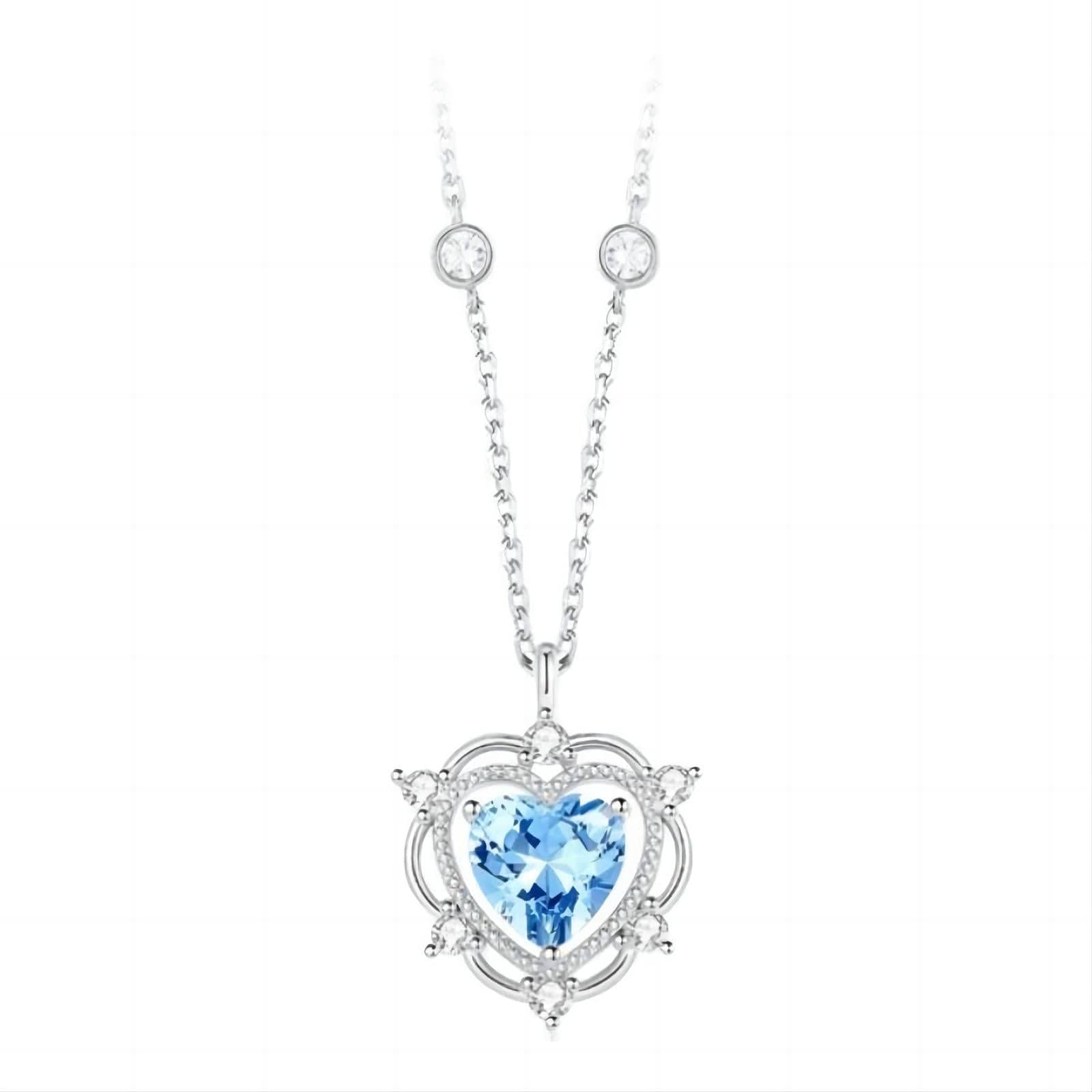 Chic CZ Inlaid Crystal Heart Necklace