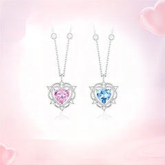 Chic CZ Inlaid Crystal Heart Necklace