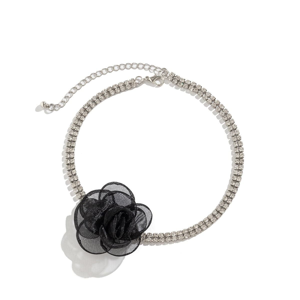 Chic CZ Inlaid Flower Box Chain Collar Choker