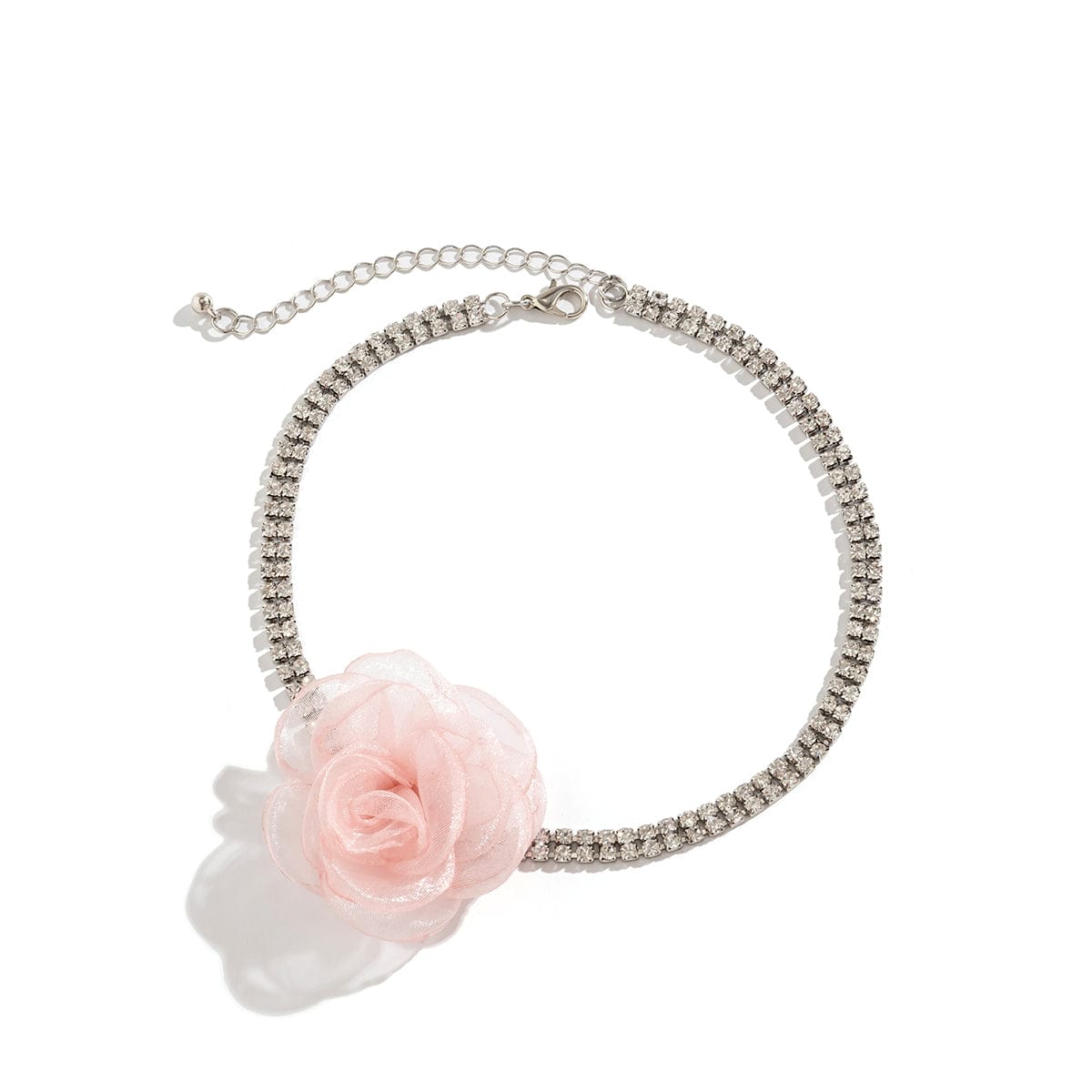 Chic CZ Inlaid Flower Box Chain Collar Choker