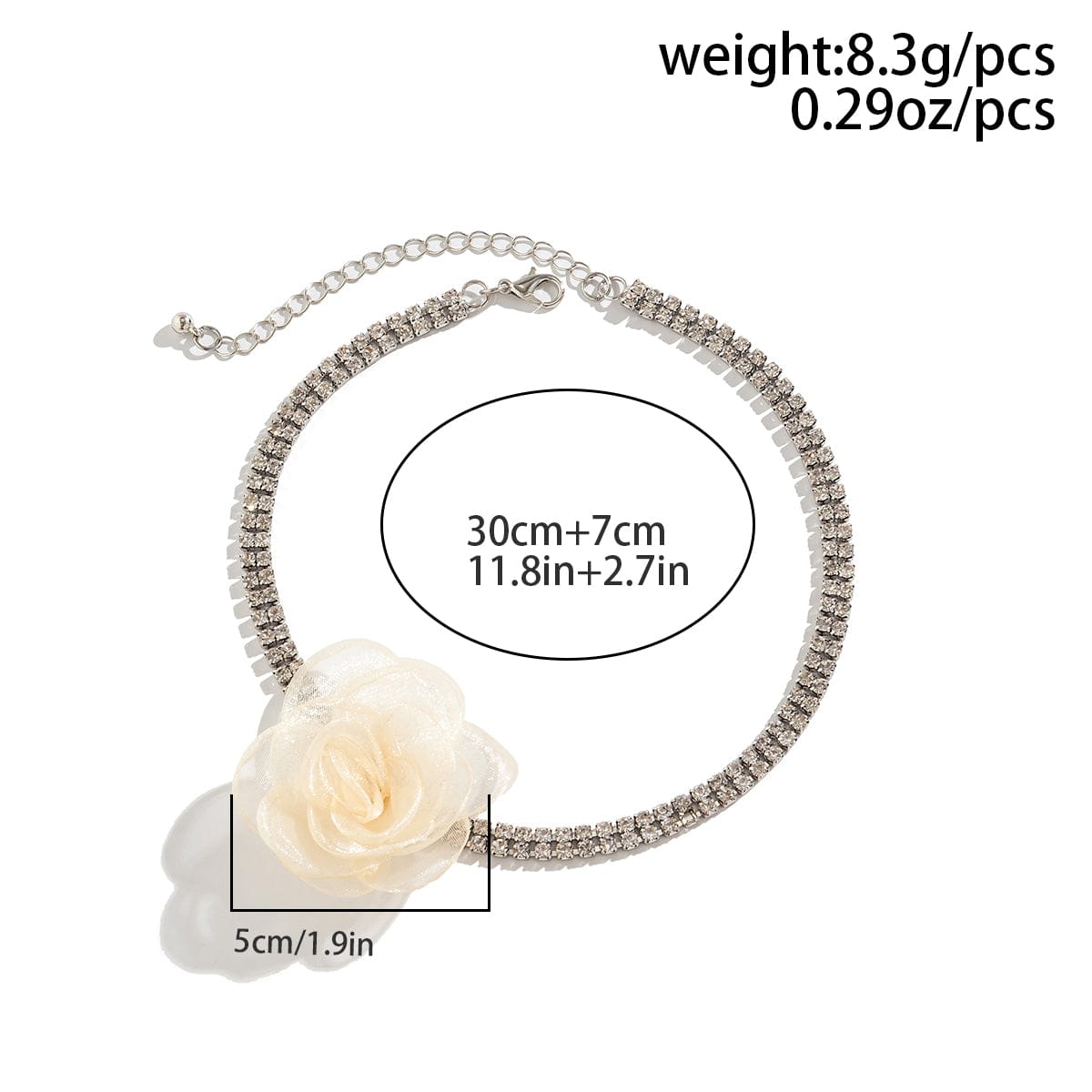 Chic CZ Inlaid Flower Box Chain Collar Choker