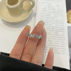Chic CZ Inlaid Silver Butterfly Ring