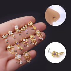 Chic CZ Inlaid Stainless Steel Nose Piercing Nose Stud