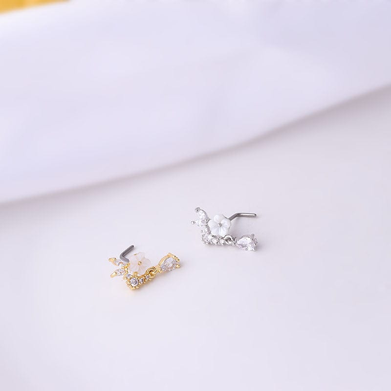 Chic CZ Inlaid Stainless Steel Nose Piercing Nose Stud