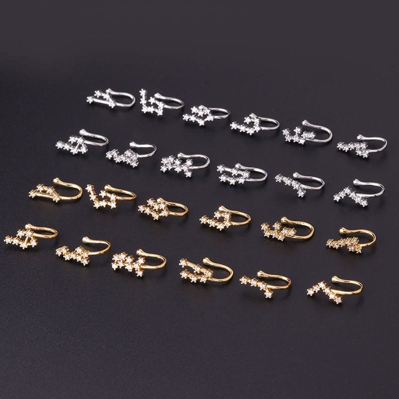 Chic CZ Inlaid Zodiac Non Piercing Nose Cuff Nose Ring