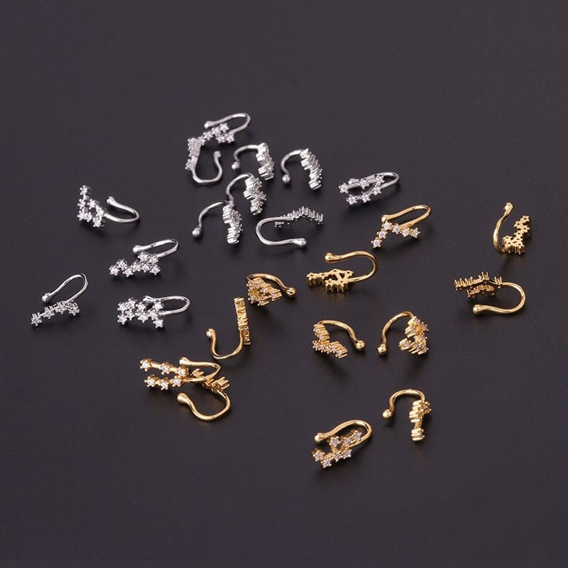 Chic CZ Inlaid Zodiac Non Piercing Nose Cuff Nose Ring