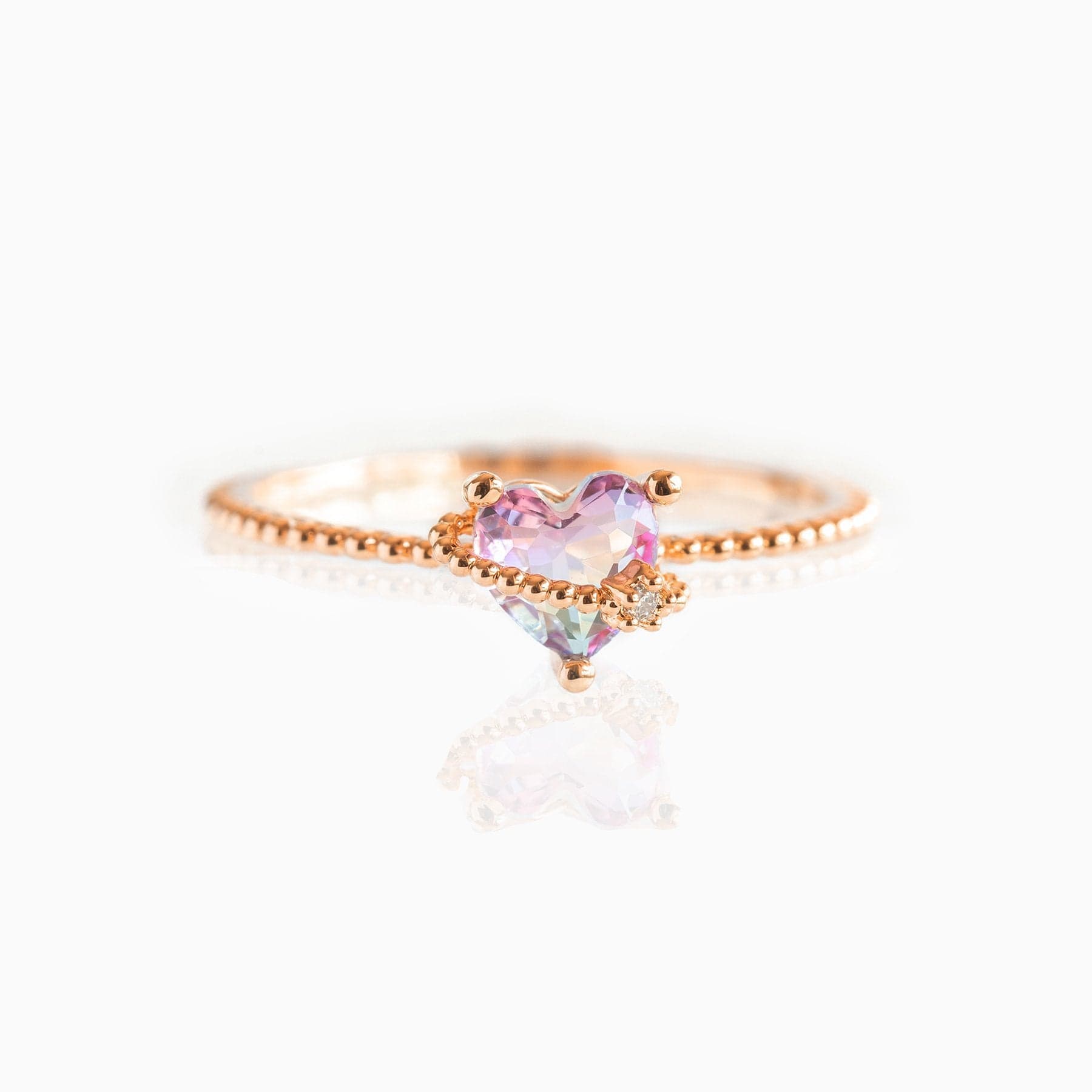 Chic CZ Opal Inlaid Floral Butterfly Bear Heart Ring