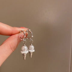 Chic Dangling Ice Cream Pearl Earrings