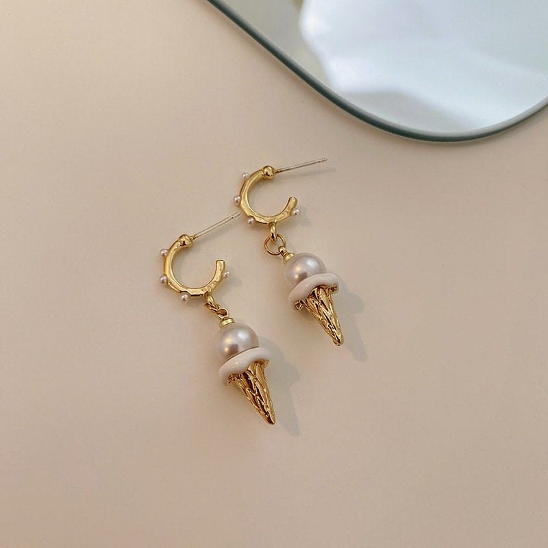 Chic Dangling Ice Cream Pearl Earrings