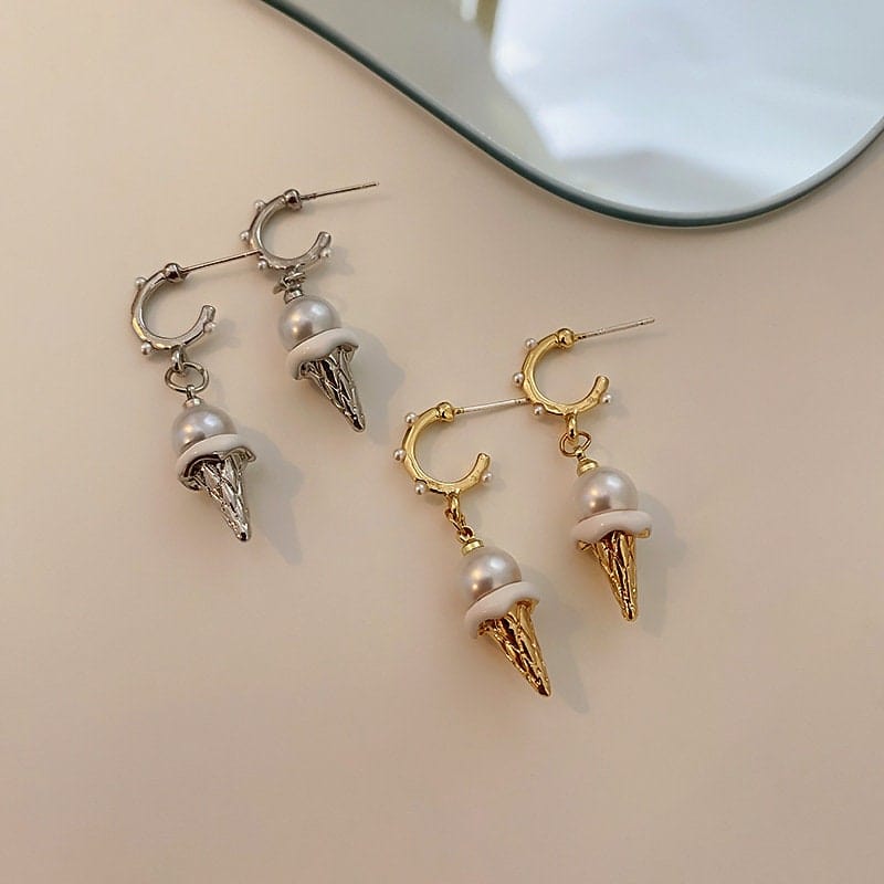 Chic Dangling Ice Cream Pearl Earrings