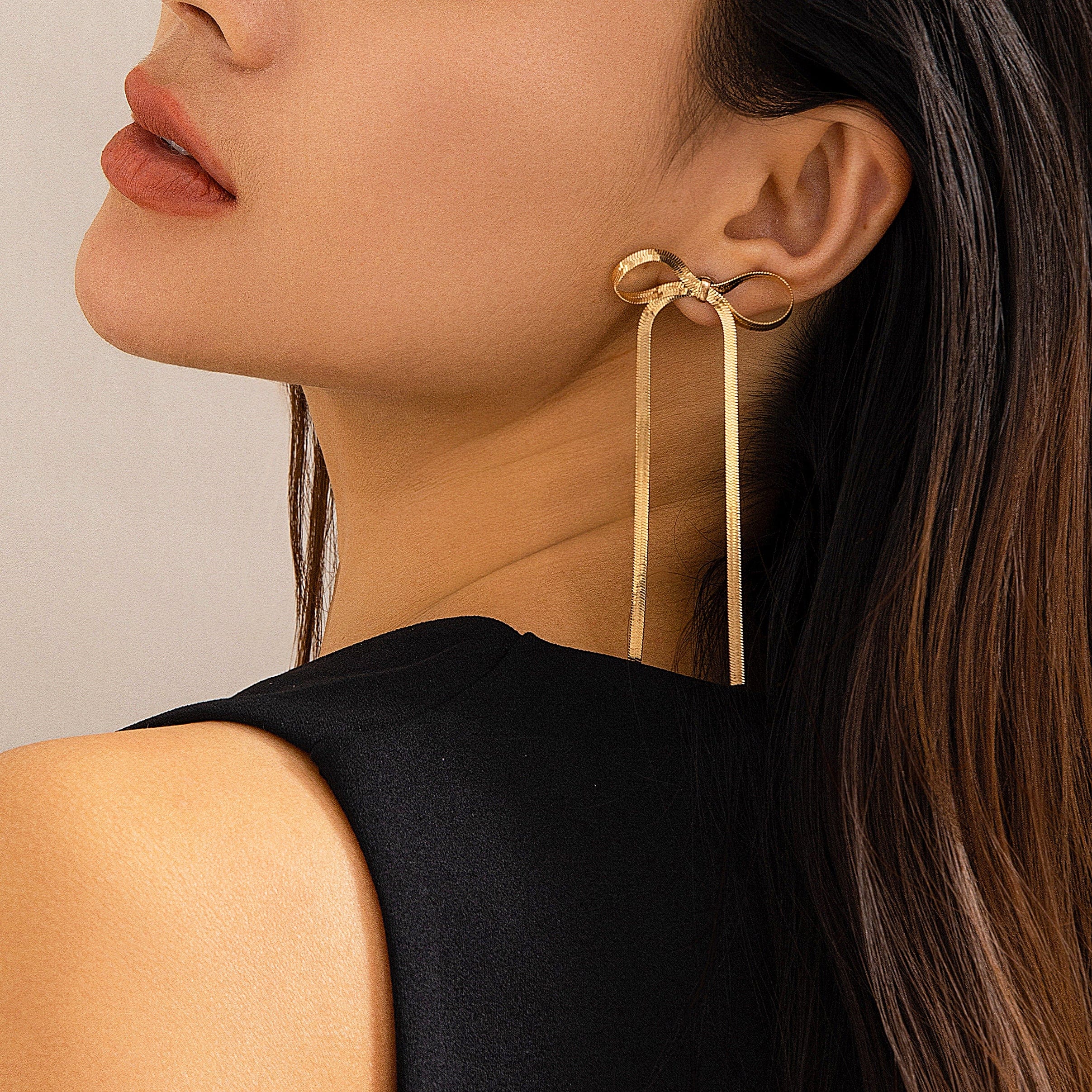 Chic Dangling Ribbon Earrings