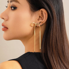 Chic Dangling Ribbon Earrings