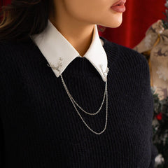 Chic Deer Antler Lapel Collar Pin Chain