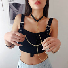 Chic Elastic Band Arm Cuff Body Chain Necklace