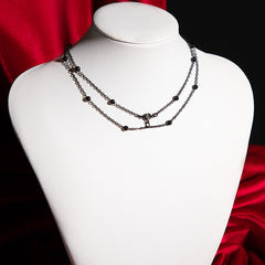 Chic Enamel Crystal Charm Ball Chain Choker Necklace