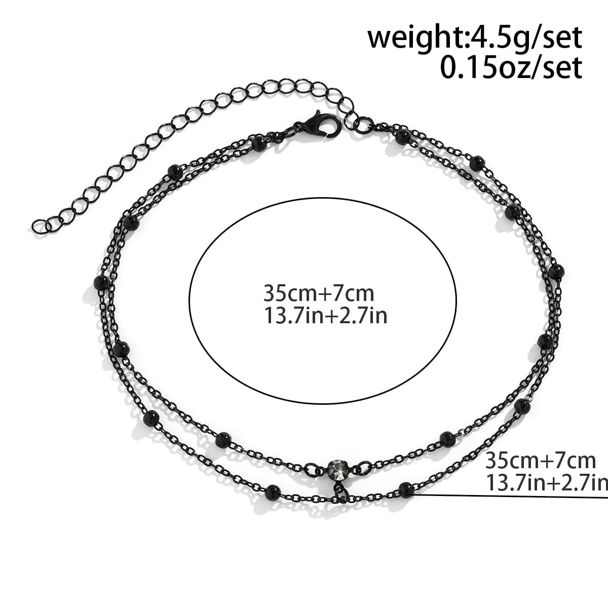 Chic Enamel Crystal Charm Ball Chain Choker Necklace